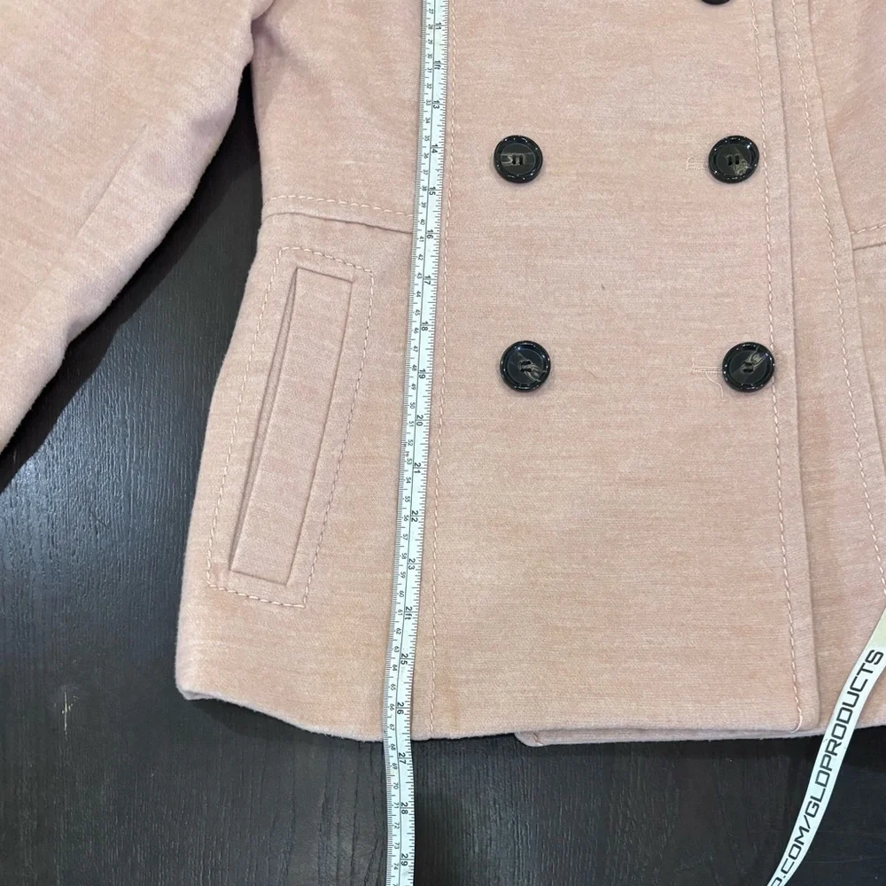 H&M Light Pink Blush Double Breasted Jacket Coat Trench Size 6 - Picture 7 of 11